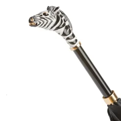 Black Umbrella with Zebra Handle
