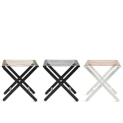 Black Wood & Leather Luggage Stand #1