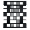 Black Wood Bookshelf with Bronze Accents