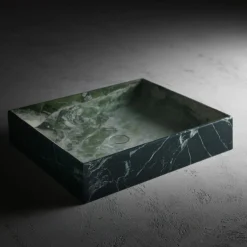 Blessed Square Washbasin in Verde Alpi and Artik Green