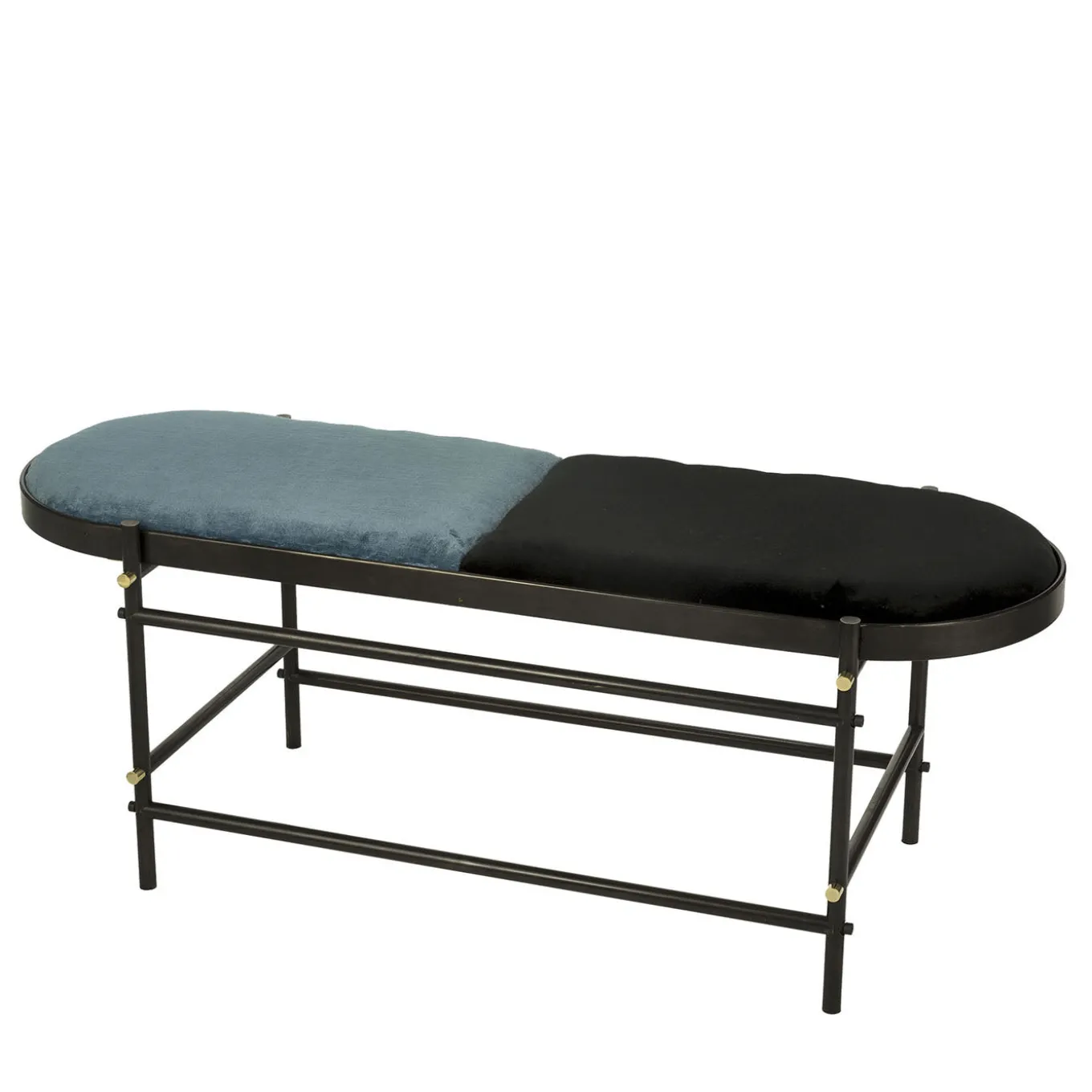 Blossom bicolor lacquered brass bench