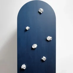 Blossom Blue Storage Cabinet with Single Door & Ceramic Inserts