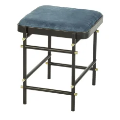 Blossom Float fabric and Black Brass Stool