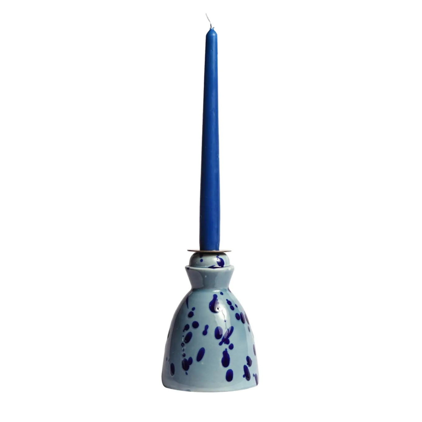 Blue Ceramic Candlestick with 4 Scented Candles
