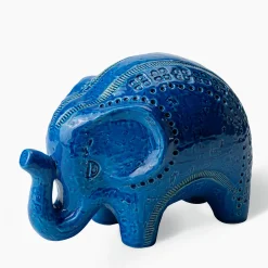 Blue Elephant Figurine by Aldo Londi