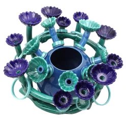 Blue Flora Sculptural Vase
