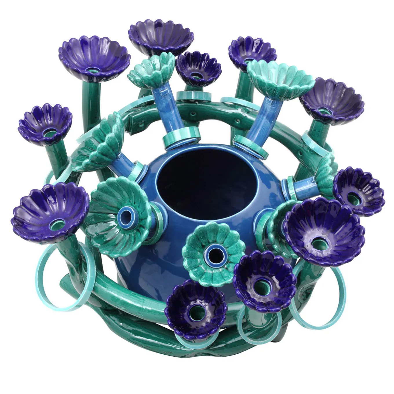 Blue Flora Sculptural Vase