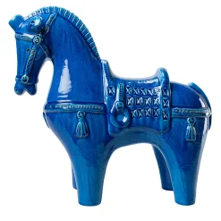 Blue Horse Figurine by Aldo Londi
