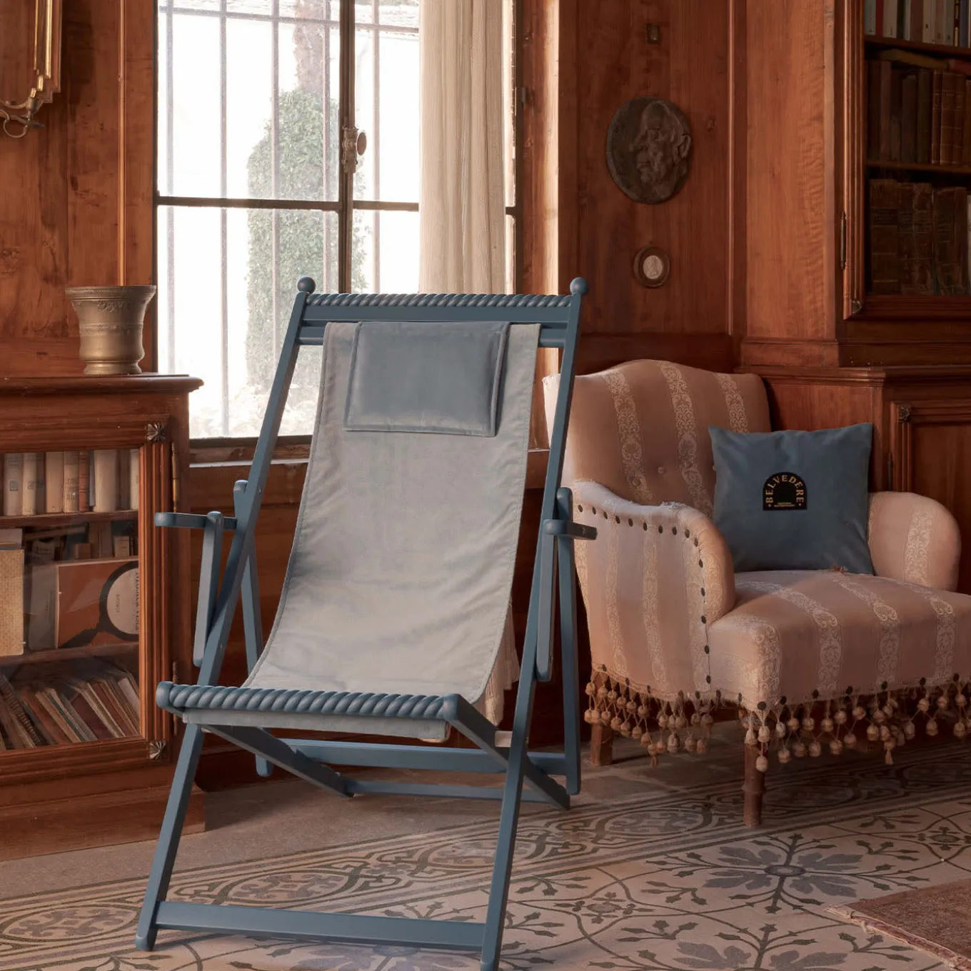 Blue Lacquered Beech Chair