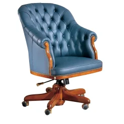 Blue Leather Armchair