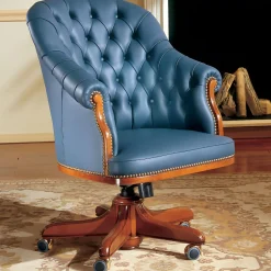 Blue Leather Armchair