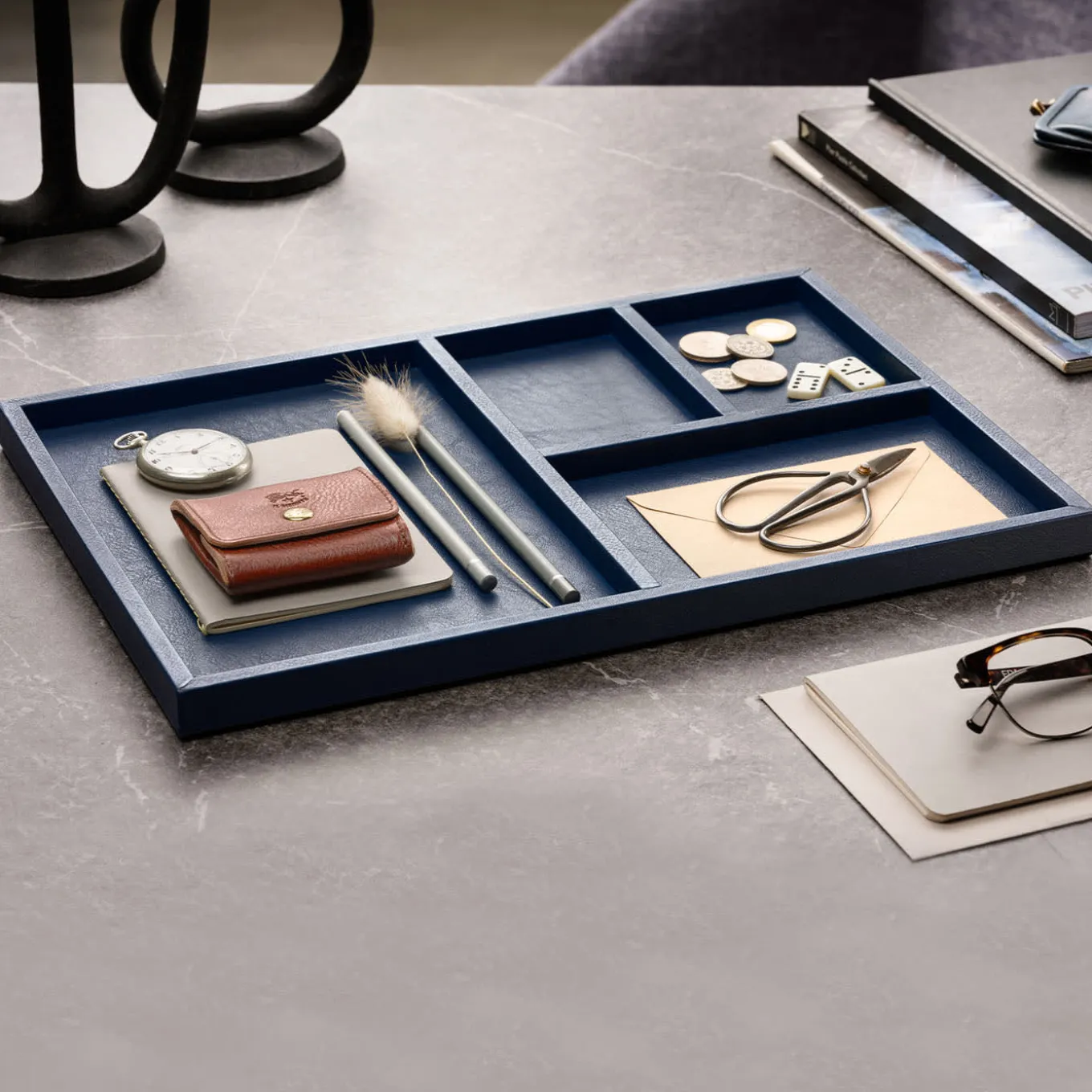 Blue Leather Canteen Tray 01 by Shawn Henderson