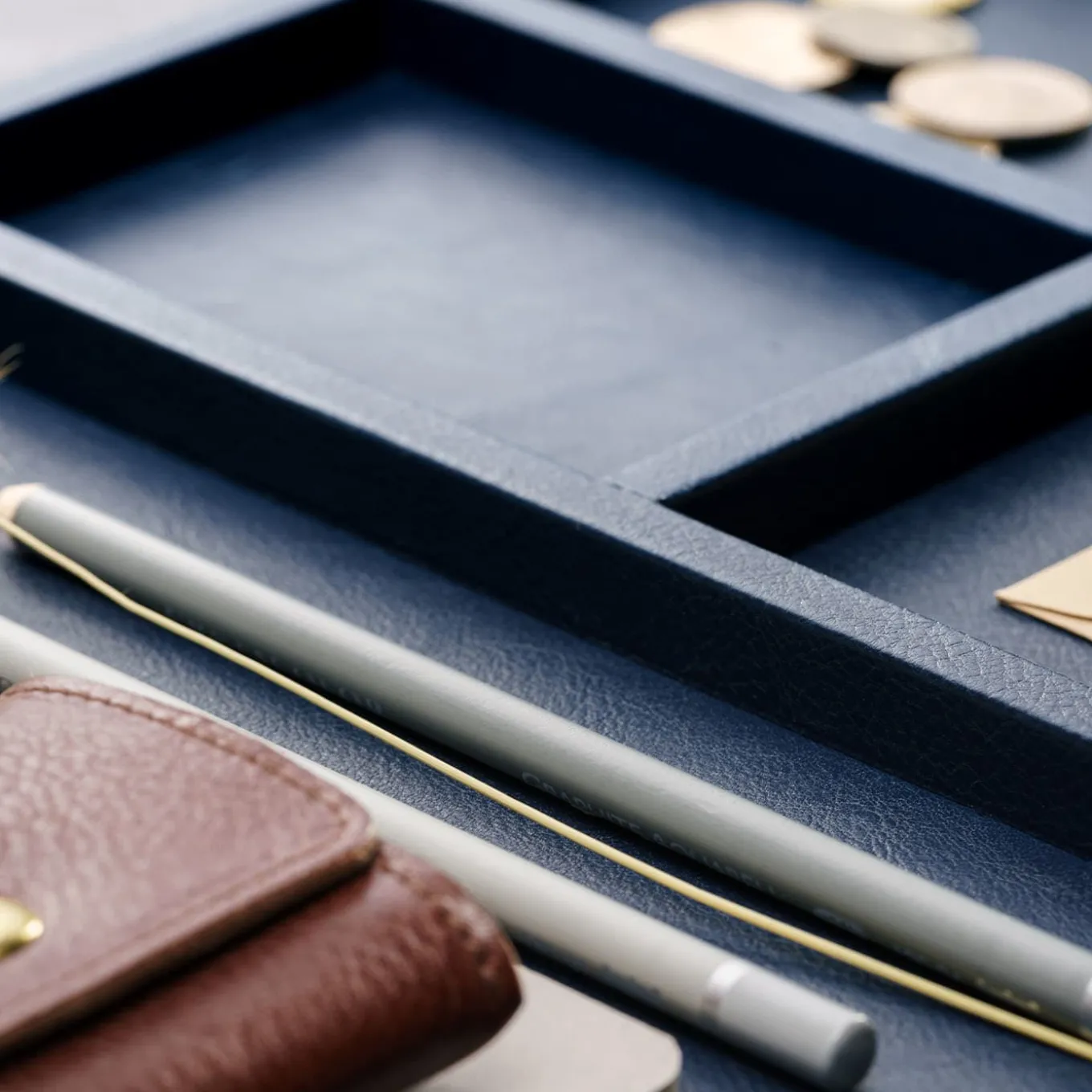 Blue Leather Canteen Tray 01 by Shawn Henderson