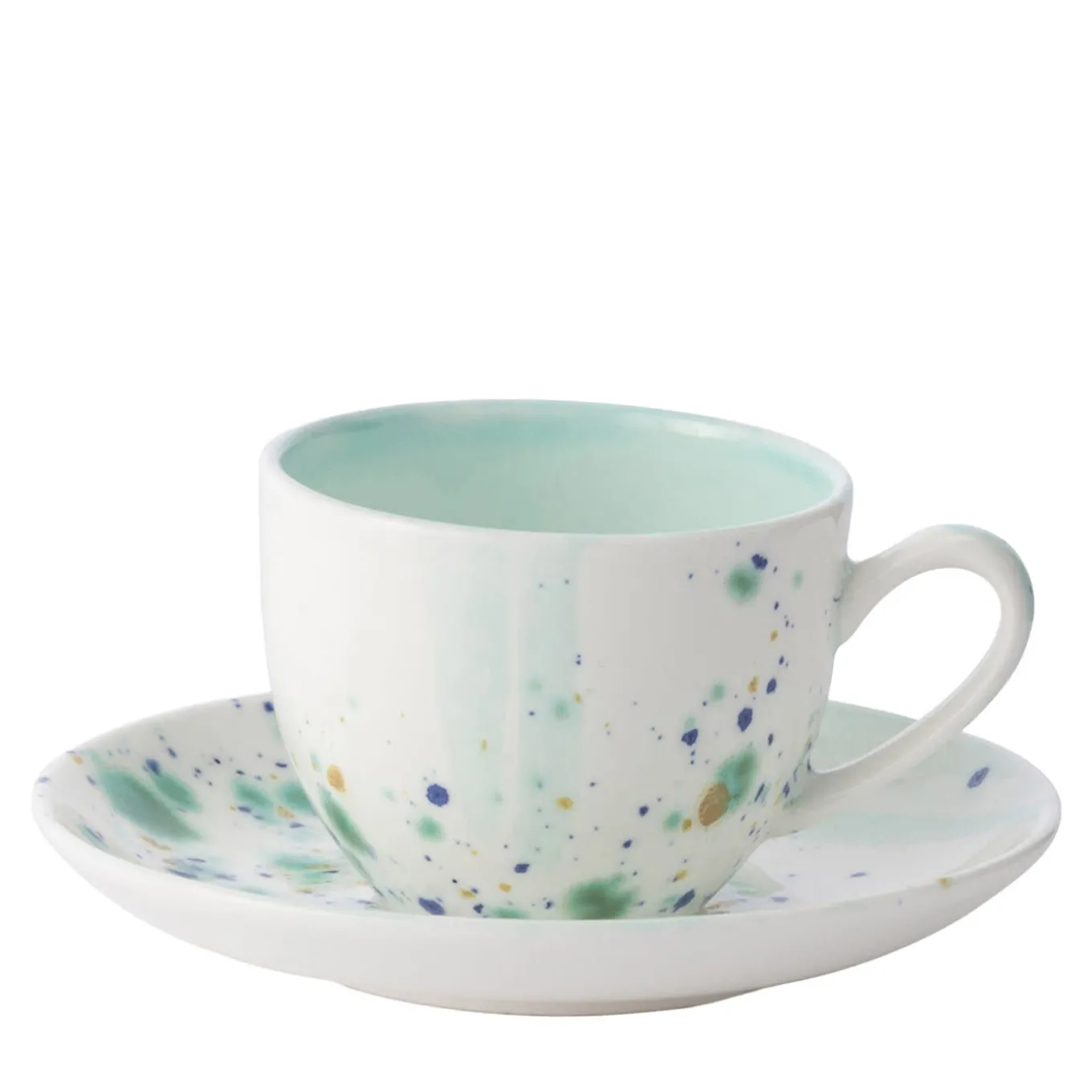 Blue Marble Set of 2 Espresso Cups and Saucers