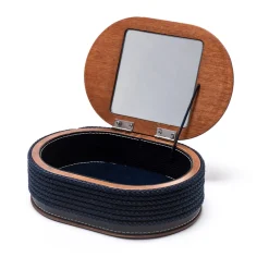 Blue Oval Jewelry Box