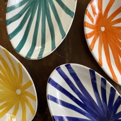 Blue Sun Oval Serving Plate