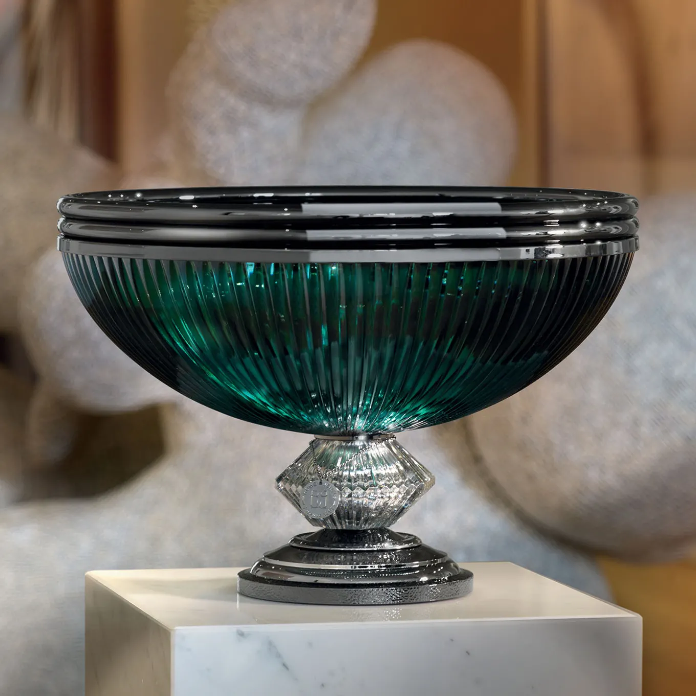 Boccadirosa Cup Green Crystal Centerpiece