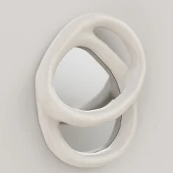 Bolide V1 Large White Plaster Wall Mirror