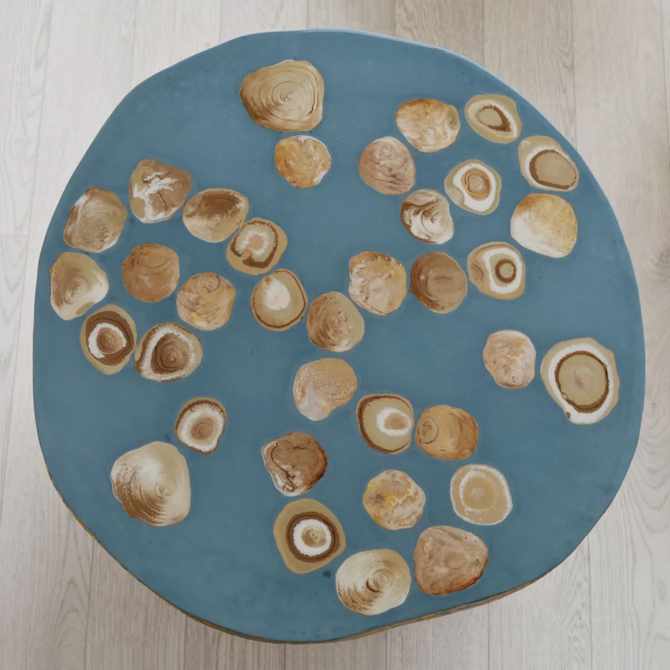 BonBon Irregular Golden and Powder Blue Coffee Table