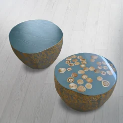 BonBon Irregular Golden and Powder Blue Coffee Table