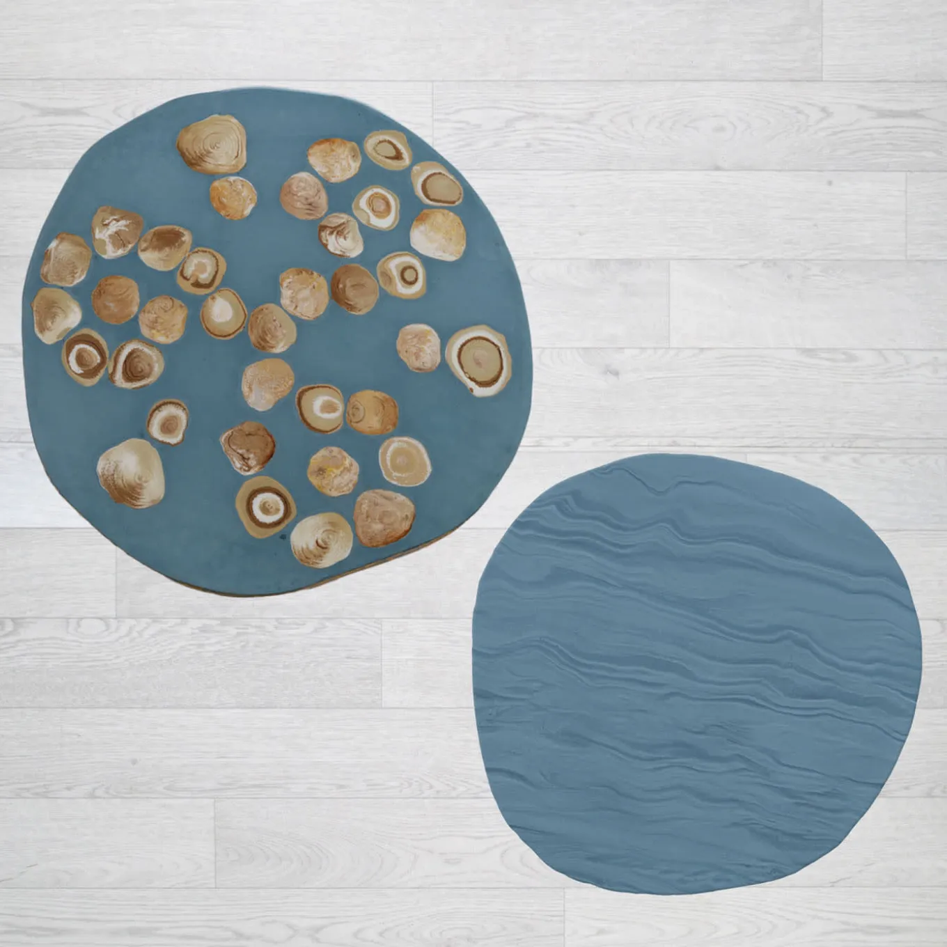 BonBon Irregular Golden and Powder Blue Coffee Table