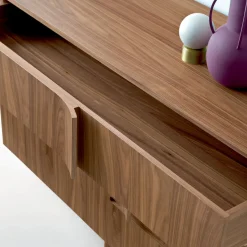 Book Dresser in Walnut Canaletto with Glass Base