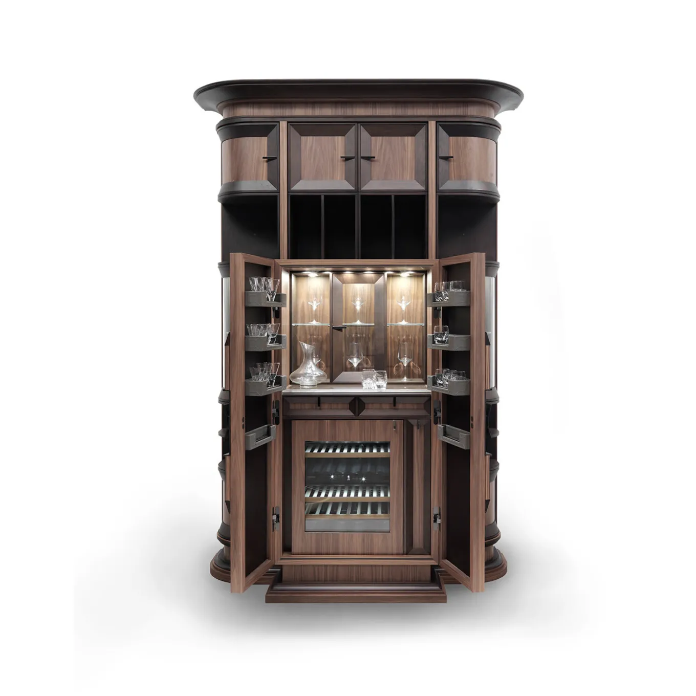 Bookcase with Bar Cabinet