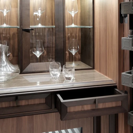 Bookcase with Bar Cabinet
