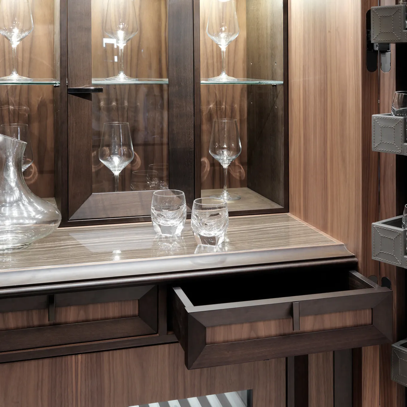 Bookcase with Bar Cabinet