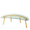 Boomerang Curved Transparent Glass Desk by Enzo Mari