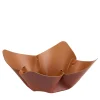 Bordeaux and Cognac Leather Fruit Bowl