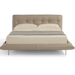 Borg 905 Beige Leather Bed & Bench