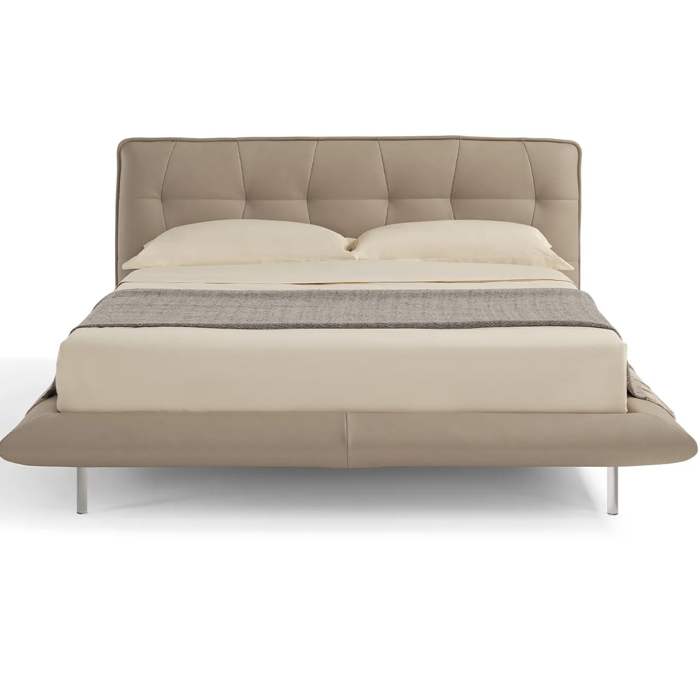 Borg 905 Beige Leather Bed & Bench