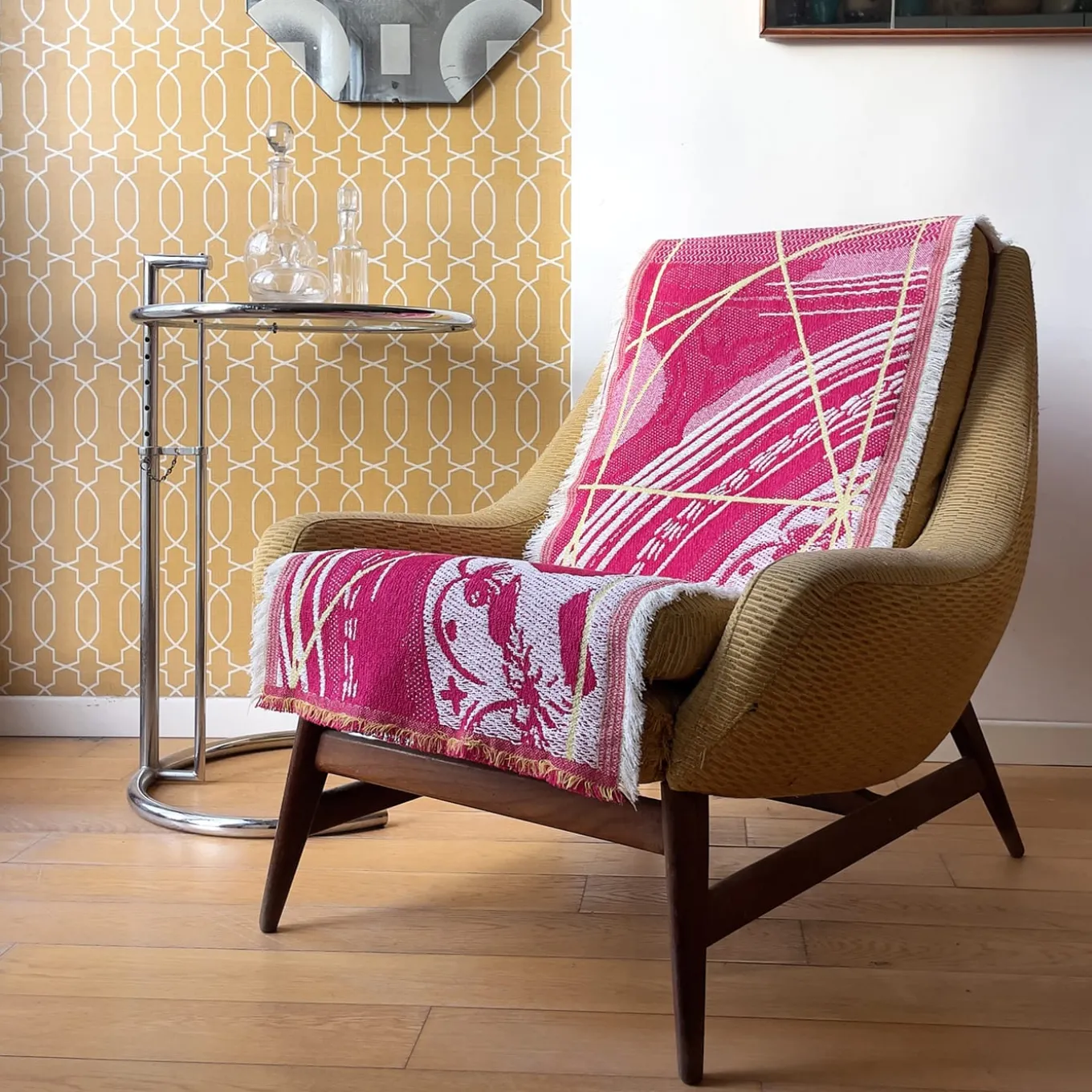Borromi Double-Sided Runner in Fucsia & Plankton Yellow
