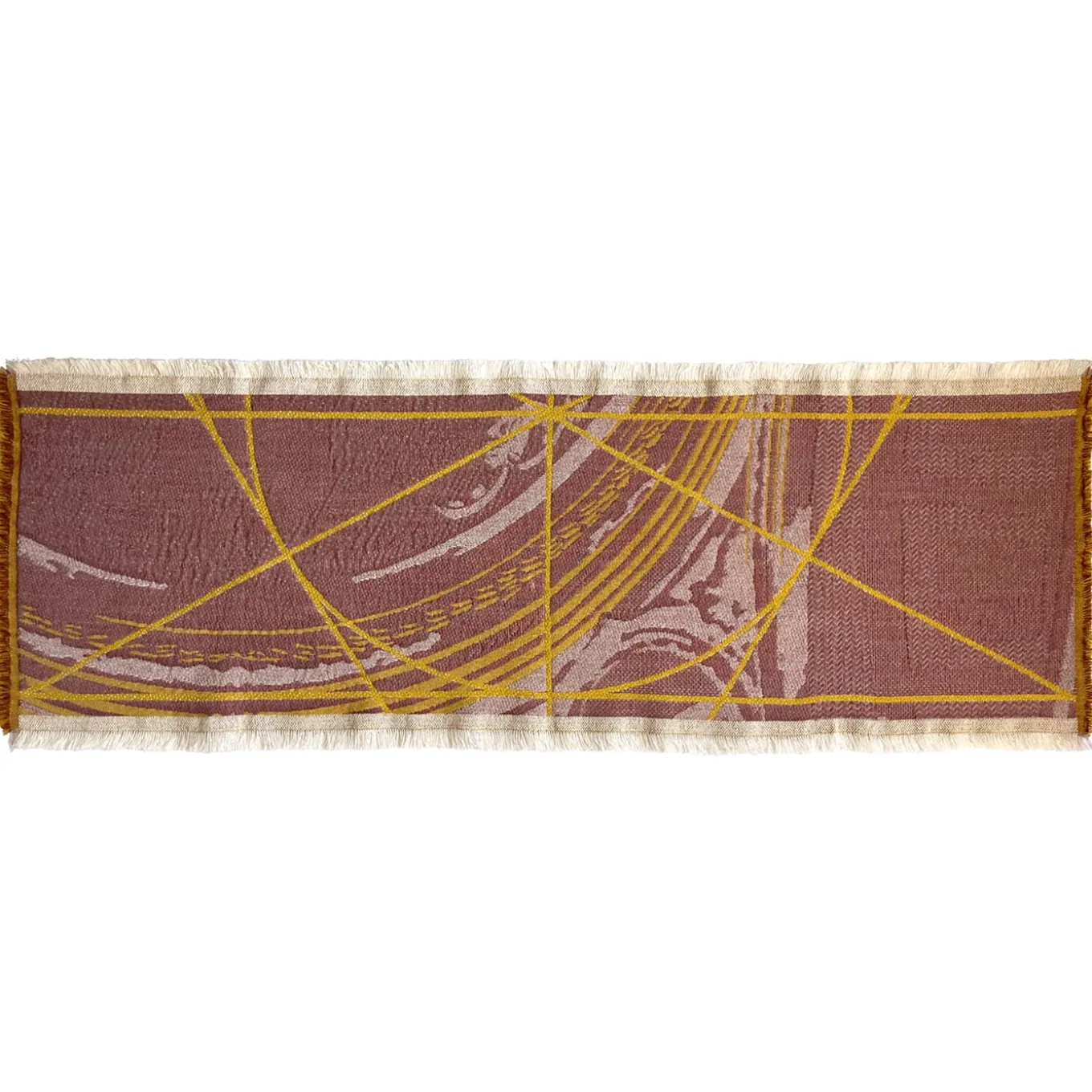 Borromi Double-Sided Runner in Sulfur Yellow & Garnet Red