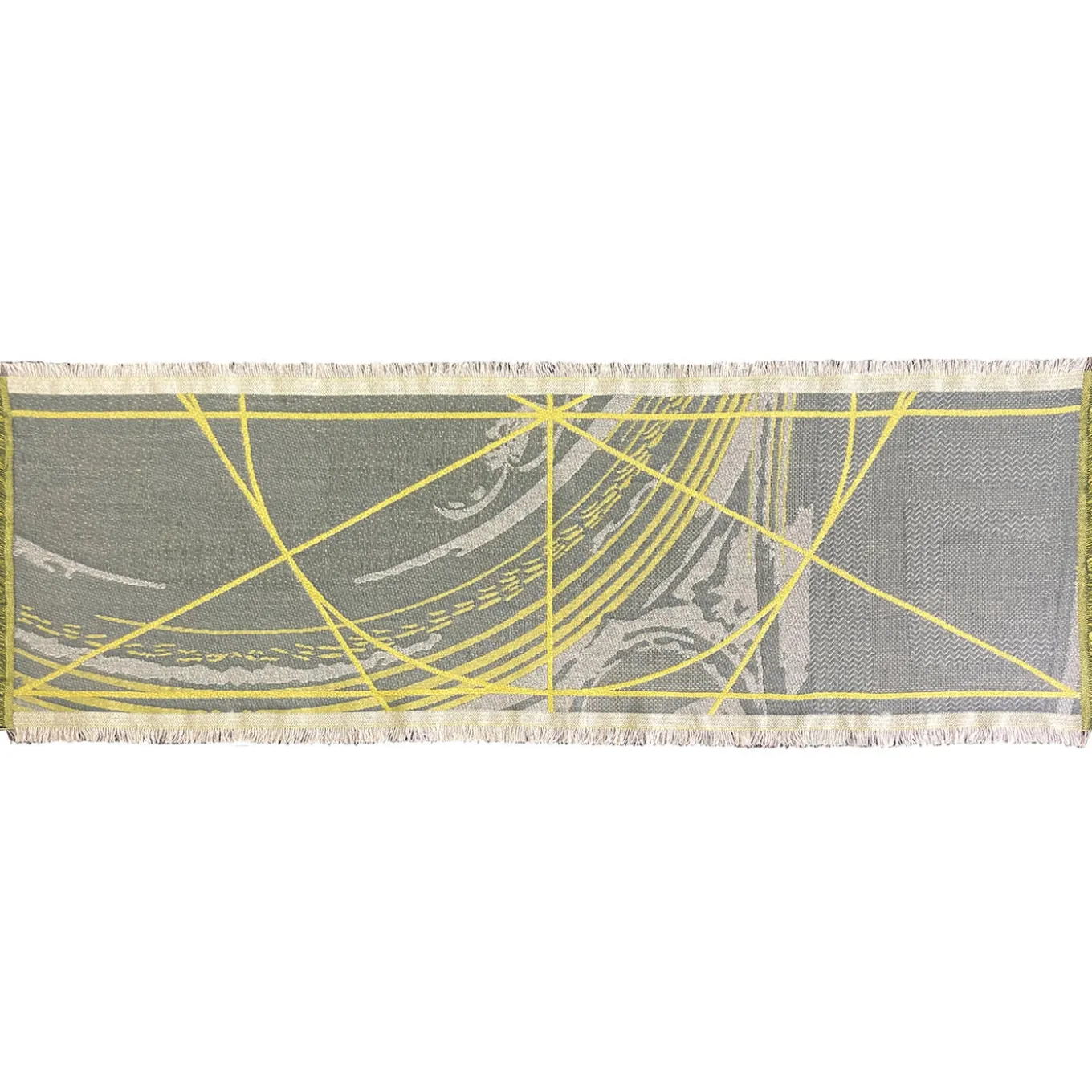 Borromi Double-Sided Runner in Cedar Yellow & Blue Green Alga