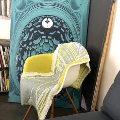 Borromi Double-Sided Runner in Cedar Yellow & Blue Green Alga