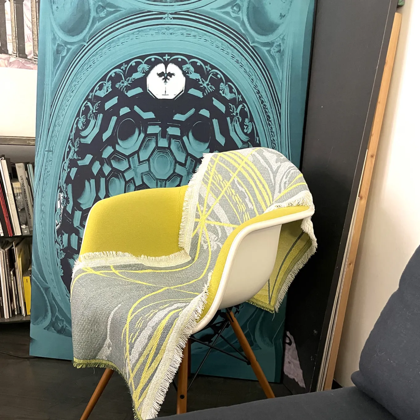 Borromi Double-Sided Runner in Cedar Yellow & Blue Green Alga