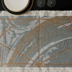 Borromi Double-Sided Runner in Mocha Mousse & Blue Green Alga