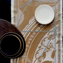 Borromi Double-Sided Runner in Mocha Mousse & Blue Green Alga