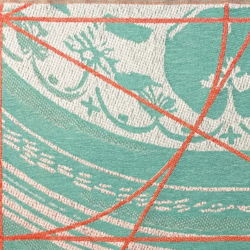 Borromini Double-Sided Runner in Tiffany and Red Rowan