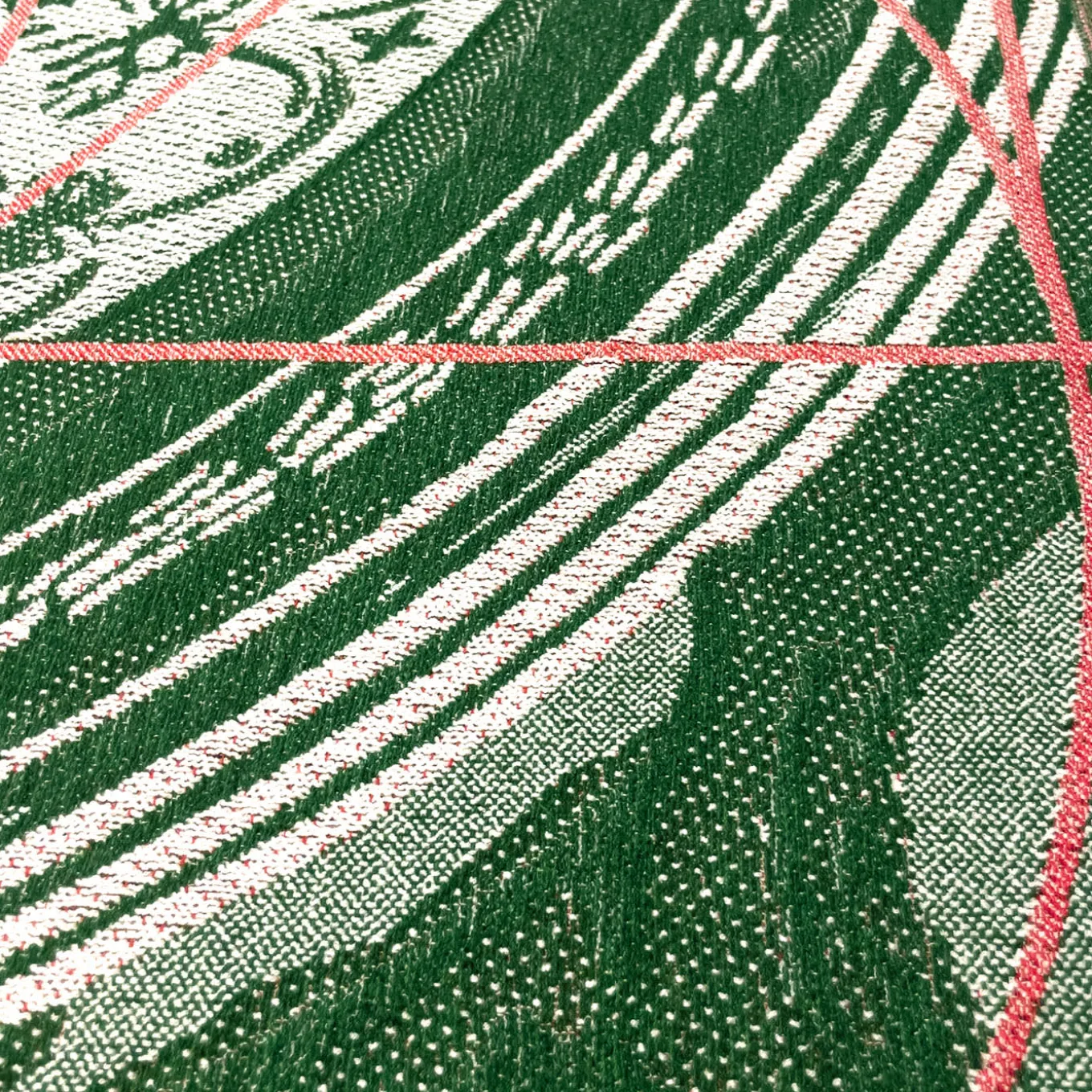 Borromini Double-Sided Runner in Pine Green and Cherry Red