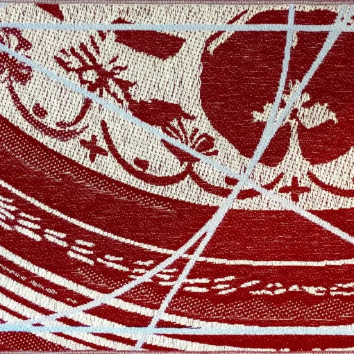 Borromini Double-Sided Runner in Garnet and Himmel Blue