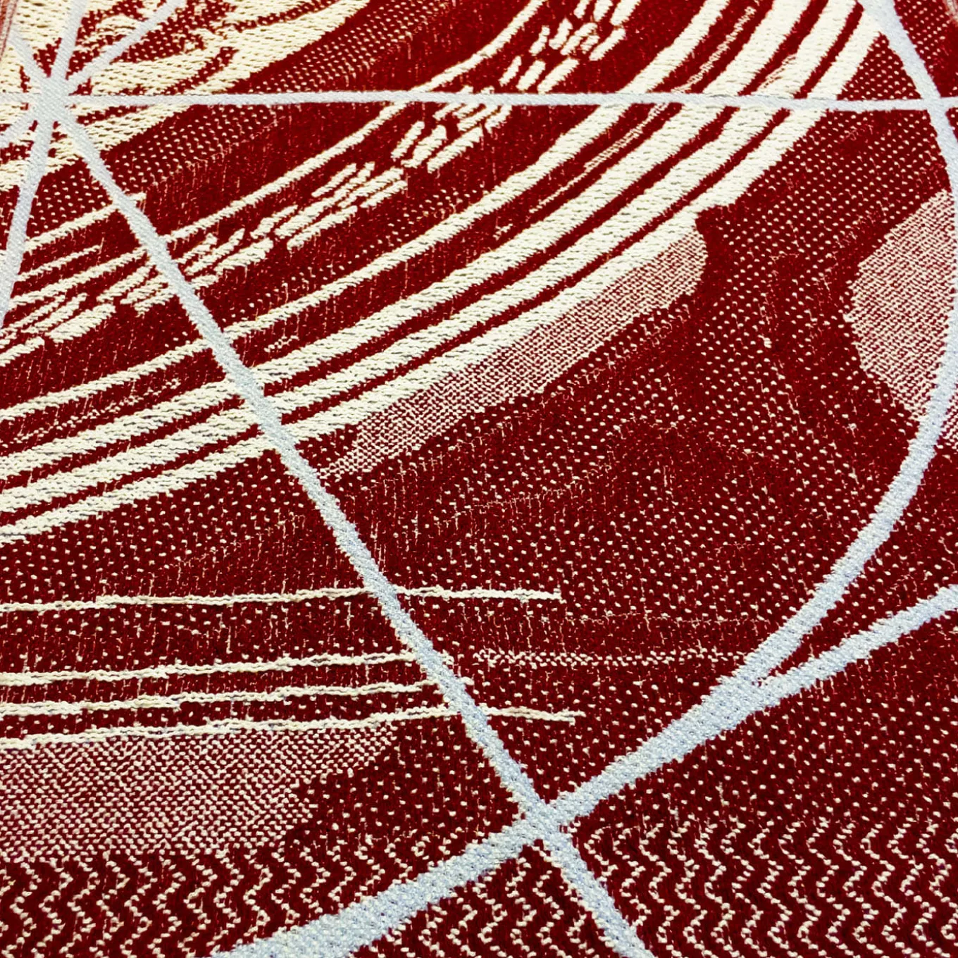 Borromini Double-Sided Runner in Garnet and Himmel Blue