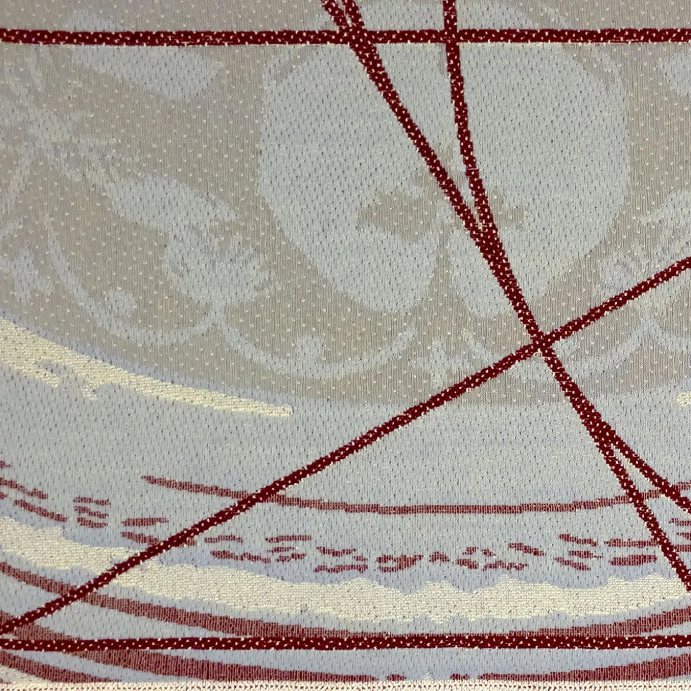 Borromini Double-Sided Runner in Garnet and Himmel Blue