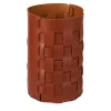 Bottega Bordeaux and Cognac Leather Waste Basket