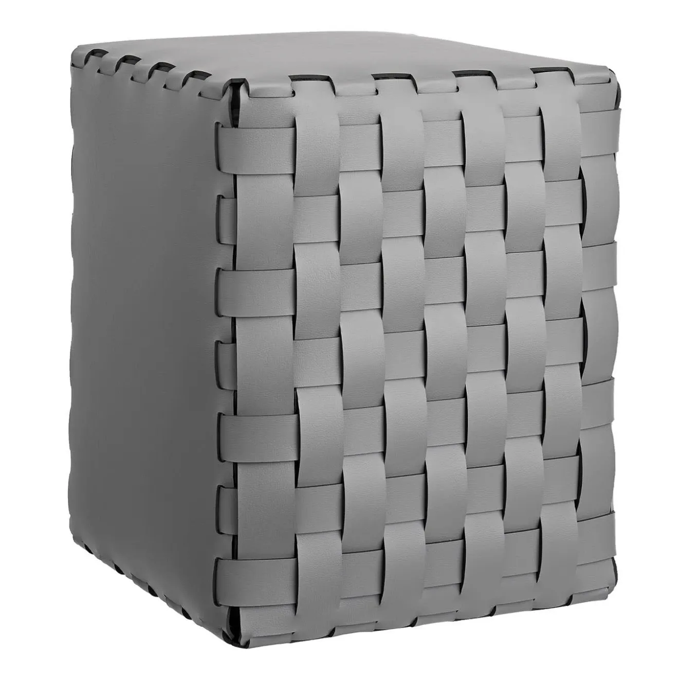 Bottega Gray Padded Pouf by Ekaterina Borovkova