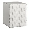 Bottega Padded White Leather Pouf #2