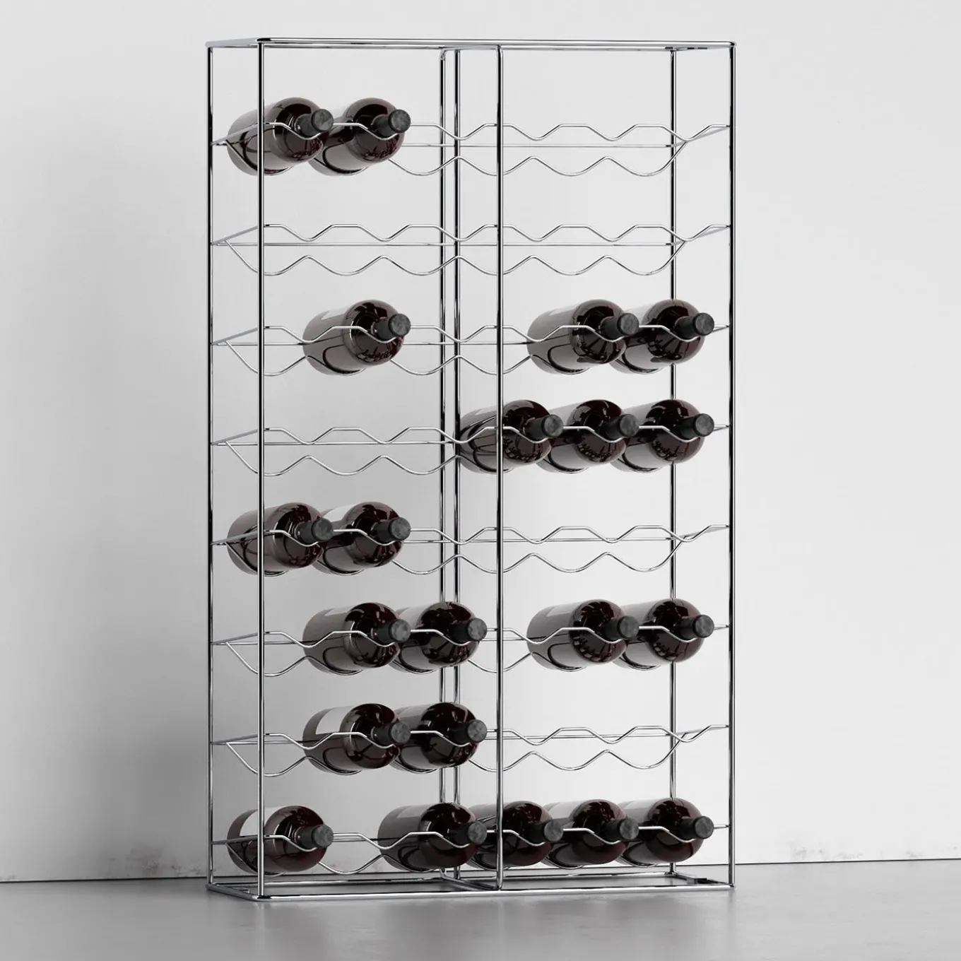 Bottillaria Chrome Metal 48-Bottle Wine Rack