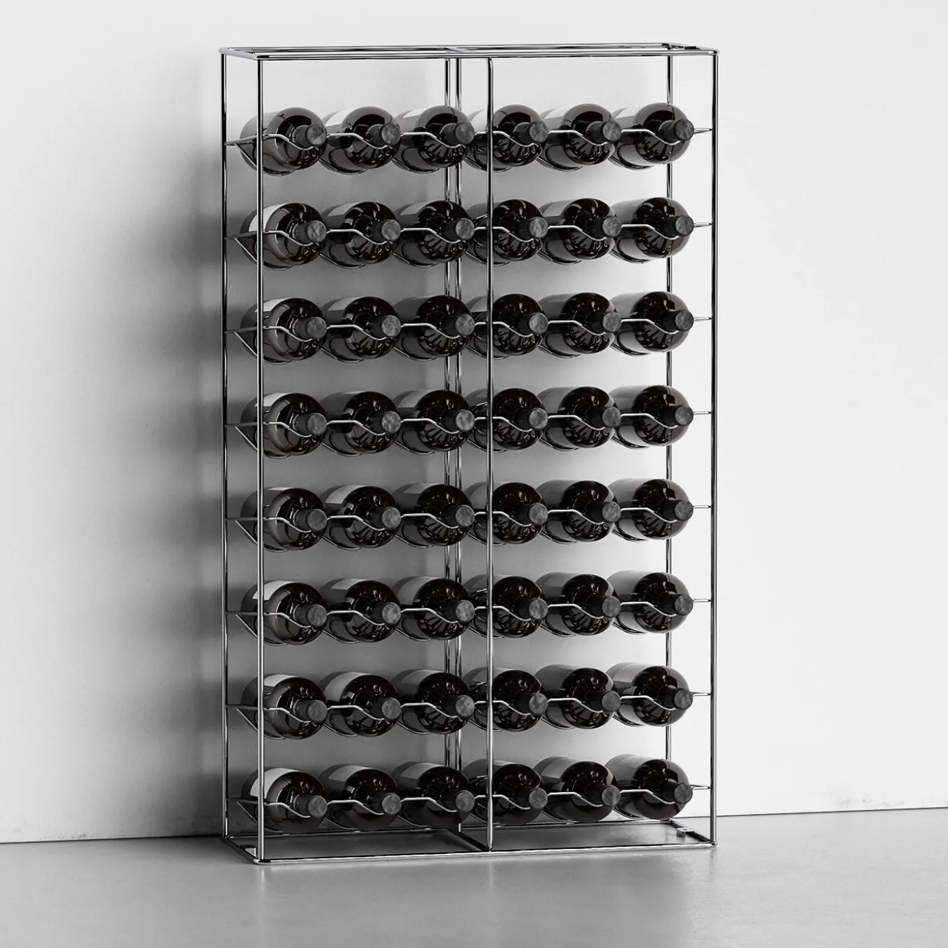 Bottillaria Chrome Metal 48-Bottle Wine Rack